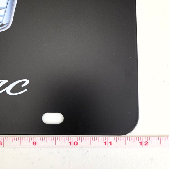 Cadillac Front License Plate Cover Black 12x6 inch Cadi Inspired Car Logo NEW - Picture 3 of 6